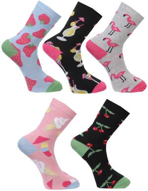 Roliga Strumpor till henne - blandade motiv (5-pack)
