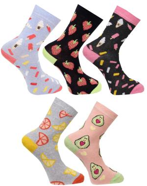 Roliga Strumpor till henne - blandade ätbara motiv (5-pack)